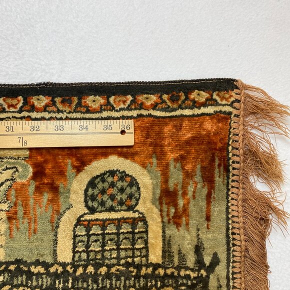 VINTAGE Tapestry Wall Hanging Arabian Nights Middle East Village Fringe - Picture 6 of 12